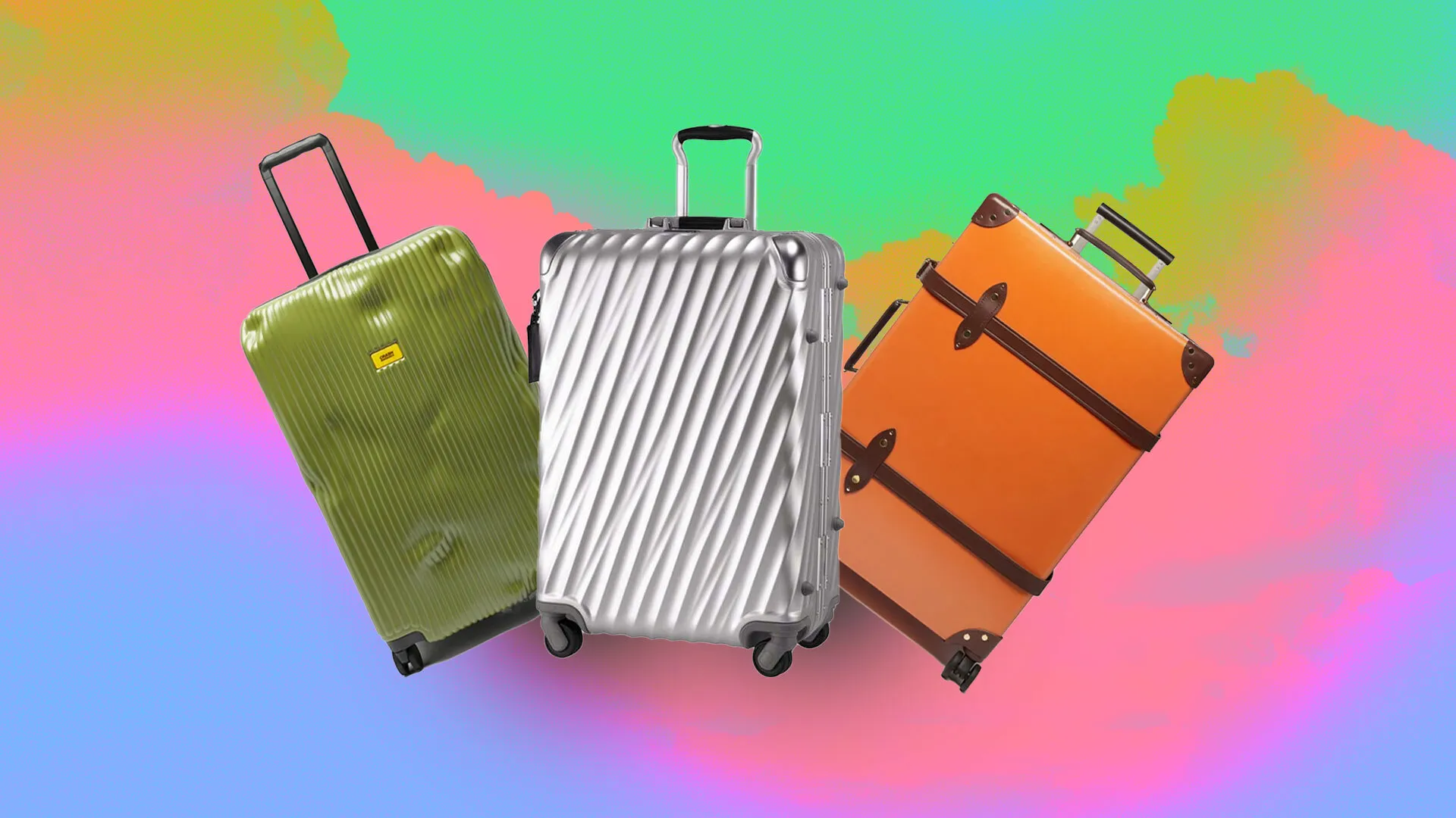 A collection of colourful luggage